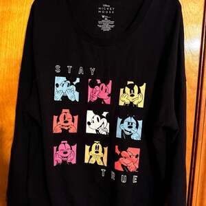 Disney Mickey Mouse Stay True Pop Art Graphic Crewneck Sweatshirt